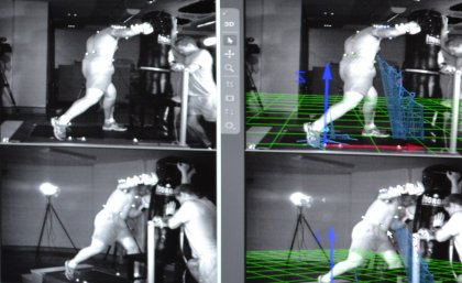 Motion capture technology follows boxer Alex Leapai. Motion capture technology follows boxer Alex Leapai.