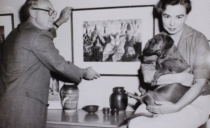 Photographer unknown Brian and Marjorie Johnstone with Lindy, c.1960 RBHARC 7/1/4 13143, p.38, The Johnstone Gallery Archive, Australian Library of Art, State Library of Queensland