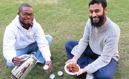 UQ Muslim Student Association treasurer Luqman Atanda and president Ismail Mohamed.