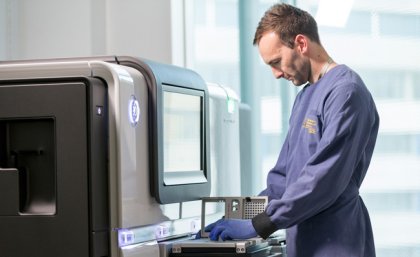 The genome sequencing machine, PacBio RSII, (pictured) at UQDI is the only one of its kind in Australia and identifies different variations in a genome The genome sequencing machine, PacBio RSII, (pictured) at UQDI is the only one of its kind in Australia and identifies different variations in a genome