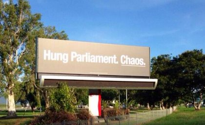An LNP billboard on the Captain Cook Highway, Cairns. Picture: Margo Kingston, via Twitter.