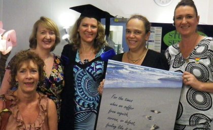 From left to right: Ingrid (Learning Advisor), Trish (International Advisor), Nicole Garofano, Esther (Assistant Student Concierge), Nicole (Student Concierge)