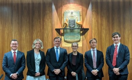 The UQ Law team that won the mooting title.
