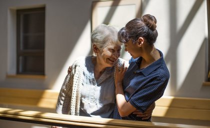 Elderly woman and her daughter