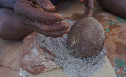 Traditionally, the seeds were ground to a raw paste and eaten as a cold gruel – like a eucalyptus-flavoured porridge. Traditionally, the seeds were ground to a raw paste and eaten as a cold gruel – like a eucalyptus-flavoured porridge.