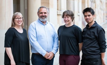 ATLAS UQ Poche Centre Researchers (L-R): Dr Clare Bradley, Professor James Ward, Dr Kate Lewis and Mr Alan Ho.