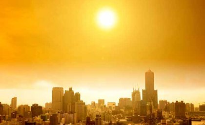 sunset over a skyline