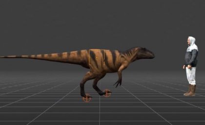 An image from the reconstruction of the dinosaur's movements. Image: Dr A Romilio