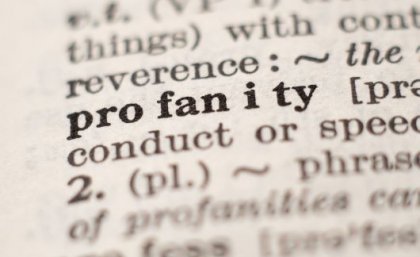 Image: Adobe. A page in the dictionary displaying the word "profanity"