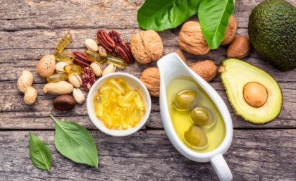 The relationship between dietary fatty acids and inflammation may be more complex than previously thought. Image: Adobe. Examples of 'good' fats: nuts, seeds, olives, fish oil supplements