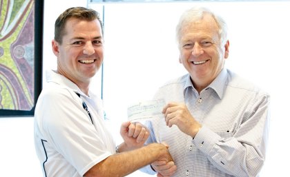 Scott Sullivan with QBI Director Professor Perry Bartlett in 2012. Scott Sullivan with QBI Director Professor Perry Bartlett in 2012.