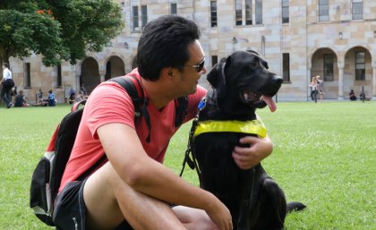 Jefferson Mac and his guide dog Ice Jefferson Mac and his guide dog Ice