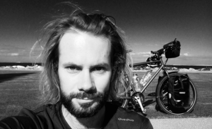 Former School of Human Movement and Nutrition Sciences student Aaron Austin-Glen will finish a 15,000km bike ride through 20 countries when he visits his alma mater on Tuesday 7 July.
