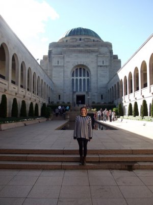 Claire Cressey at Canberra war memorial