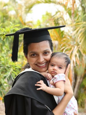 Lourdes D'Cruz and baby Hannah.