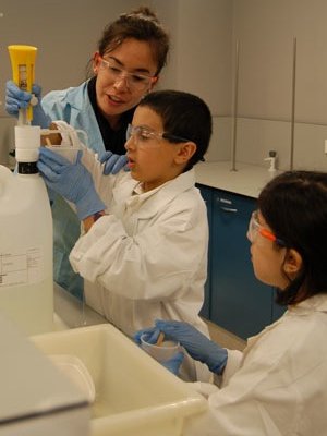 Chemical concoctions:  Students get a fun and practical lesson in chemistry by making slime at UQ’s Open Day.