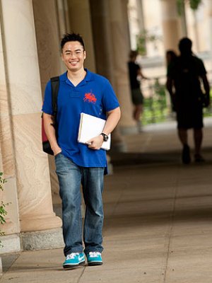 Lucas Goh in the Great Court at UQ St Lucia