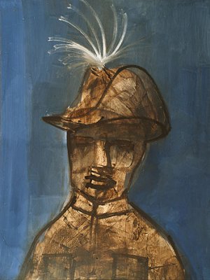 Nolan's "Kenneth", painted in New York, 1958. Polyvinyl acetate on hardboard. Courtesy the Australian War Memorial (ART19577)