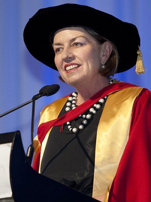 The Queensland Premier, Dr Anna Bligh, speaking at the graduation ceremony on Wednesday night