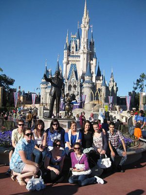 UQ student Ellen Cunneen (front centre) with fellow Disney World interns in Florida