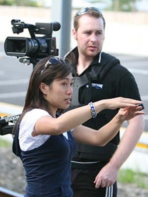 Writer/Director, Doan Nguyen and Director of Photographer, Geoff Saville on location