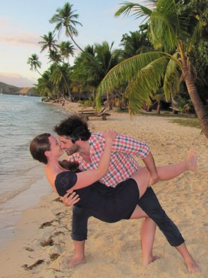 She said yes! James and Cassie on holiday.