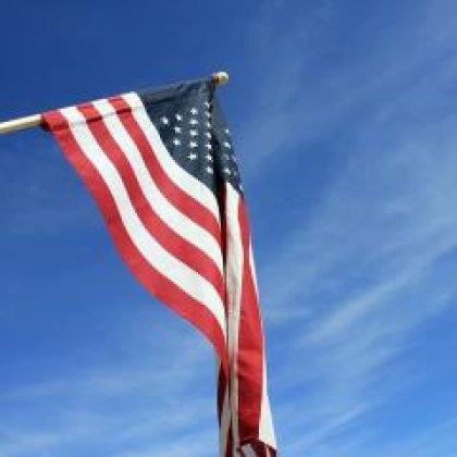 US flag. US flag.