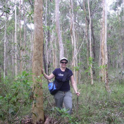 Phd candidate, Penelope Mills, in the habitat where Apiomorpha nookara was found Phd candidate, Penelope Mills, in the habitat where Apiomorpha nookara was found