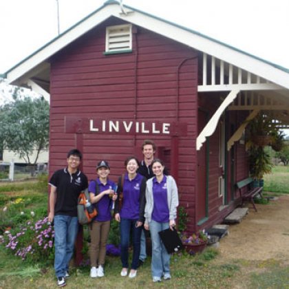 From L to R: TRIP students Jun Deng, Wenxi He, Ngoc Nguyun, Johnathan Ingold and Emily Nankervis in Linville, Queensland