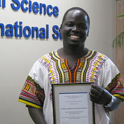 The inaugural winner of the Wheatley Bursary Ocholamero Oroto The inaugural winner of the Wheatley Bursary Ocholamero Oroto