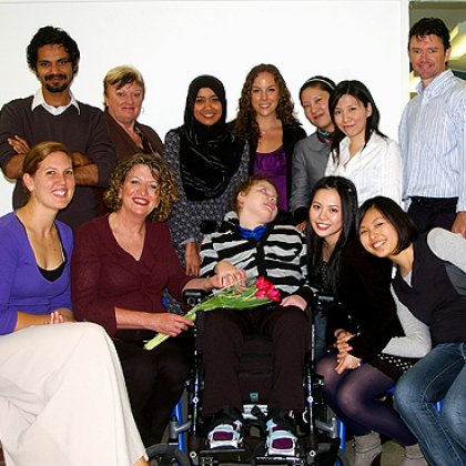 Maria and Claudia Bruckner with the project team