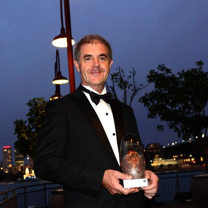 Professor David Craik with his GSK Award. Professor David Craik with his GSK Award.