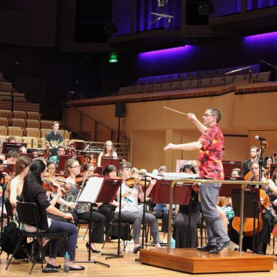 UQ’s Symphony Orchestra practising at QPAC.