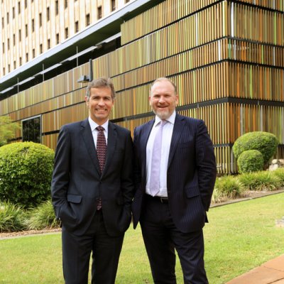 UQ Vice-Chancellor and President Professor Peter Høj with alumni and donor Mr Paul Taylor.