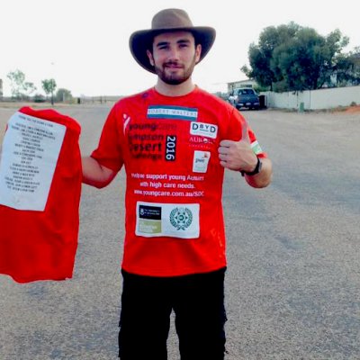 Zachary Fook in Birdsville, where the Simpsons Desert Challenge begins.