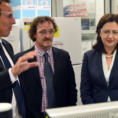 Queensland Premier Annastacia Palaszczuk launching StemCARE at UQ today.