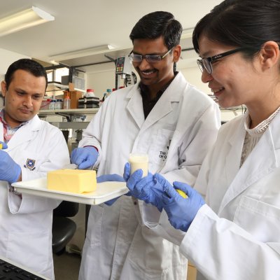 The nanoemulsions team is examining the characteristics of milk fat crystals 