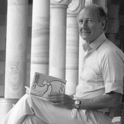 Adjunct Professor Ralph Summy in the Great Court at UQ's St Lucia campus