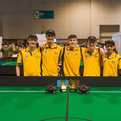 Robocup International Championships third-place winners from Brisbane Boys' College in Nagoya, Japan.