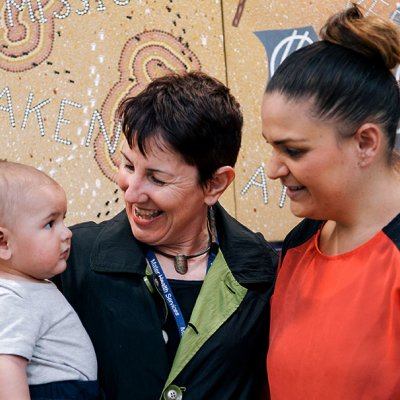 Professor Sue Kildea and Karina Hogan, one of the first mums through the Birthing On Country program