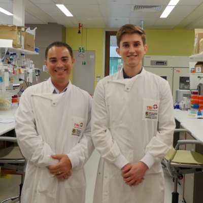 Dr Stephen Mattarollo and PhD candidate Michael Nissen.