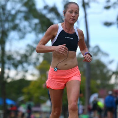 Ultra marathon runner Deb Nicholl will aqua jog the Mater Foundation's Smiling for Smiddy 10km Swim Challenge at UQ's Aquatic Centre. Picture courtesy of Dreamsport Photography.