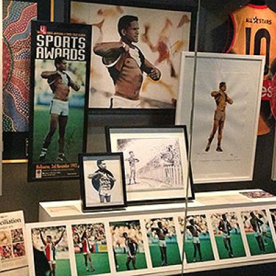 The "Black and Proud: A stand against racism" exhibition at the National Sports Museum, curated by Dr Gary Osmond from UQ and Dr Matthew Klugman from Victoria University.