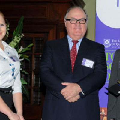 Jocelyn Bosse, The Honorable Justice Patrick Keane and award winner Krista Mahoney