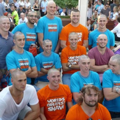 John Maunder (back row, third from left) with Team Maunder, comprising of friends and family members who braved the shave last Friday, at Brisbane's Regatta Hotel for the World's Greatest Shave.