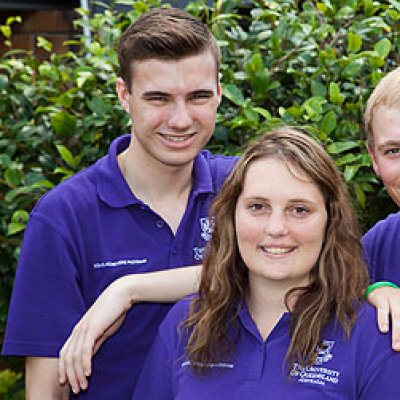 Former UQ Young Achievers Kyle Cumner, Kylie Cochrane and Tim Seng are now mentors for the Program