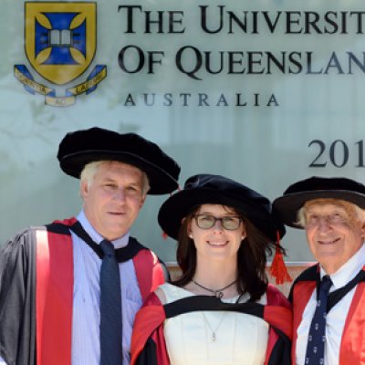 Kari Gobius (father), Ilan Gobius and Peter Meares (grandfather) together represent three generations of PhD graduates from The University of Queensland.