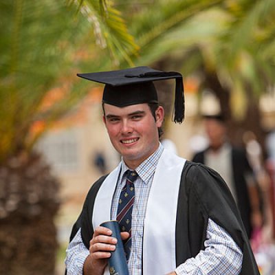 Edward Walton graduated at the UQ Gatton campus yesterday