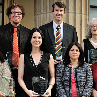 Top row (left to right): Dr Sebastian Kaempf, Mr Michael Jennings, Dr Ann Peterson. Bottom row (left to right): Dr Gwen Lawrie, Dr Carlie Driscoll, Associate Professor Shazia Sadiq and Dr Pamela Meredith