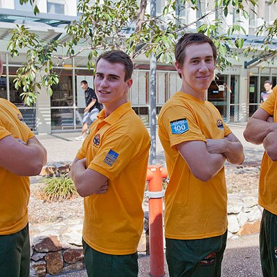 Aaron Cornish, Isaac Cornish, Hugh Catterall and Alex Moore are competing at the World Firefighter's Games 2012